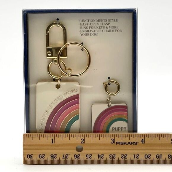 NWT Southern Living Key Chain and Dog Collar Charm Set Rainbow Pet Owner Gift - Picture 8 of 10
